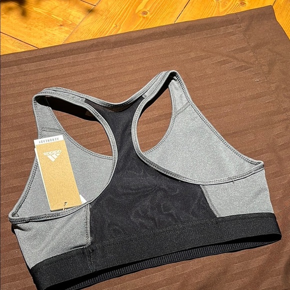 NWT Adidas Gray and Black Sports Bra Compression Fit - Picture 3 of 9